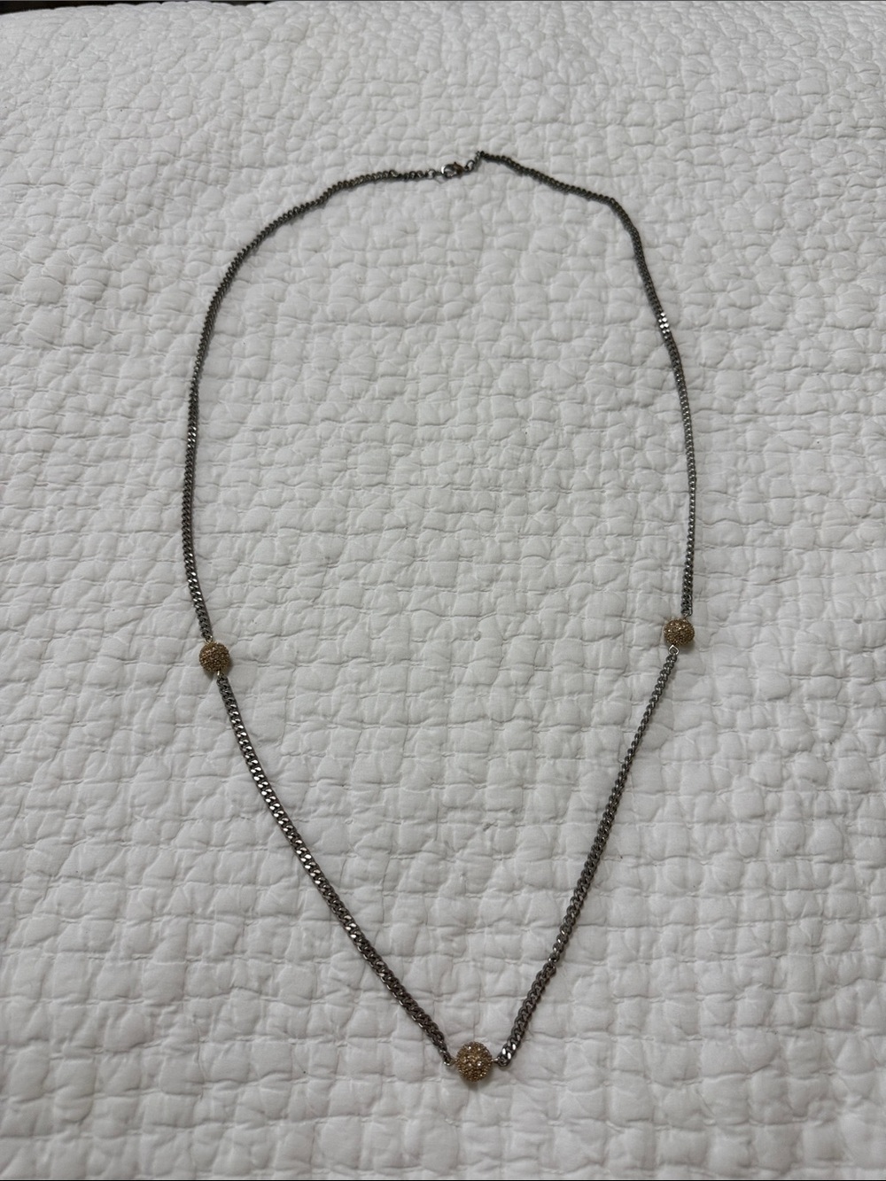 Delicate Two-Tone Necklace with Gold Accent Beads
